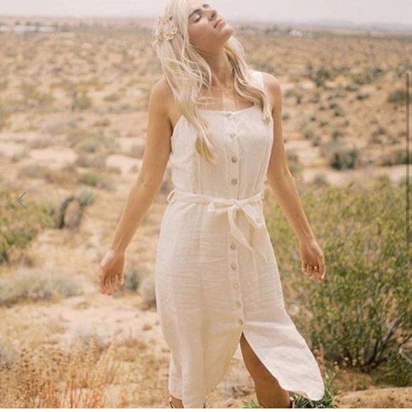 Rails Clement Dress in Parchment (Off-White), Size Large, Button-Down, Tie-Waist - Picture 3 of 9